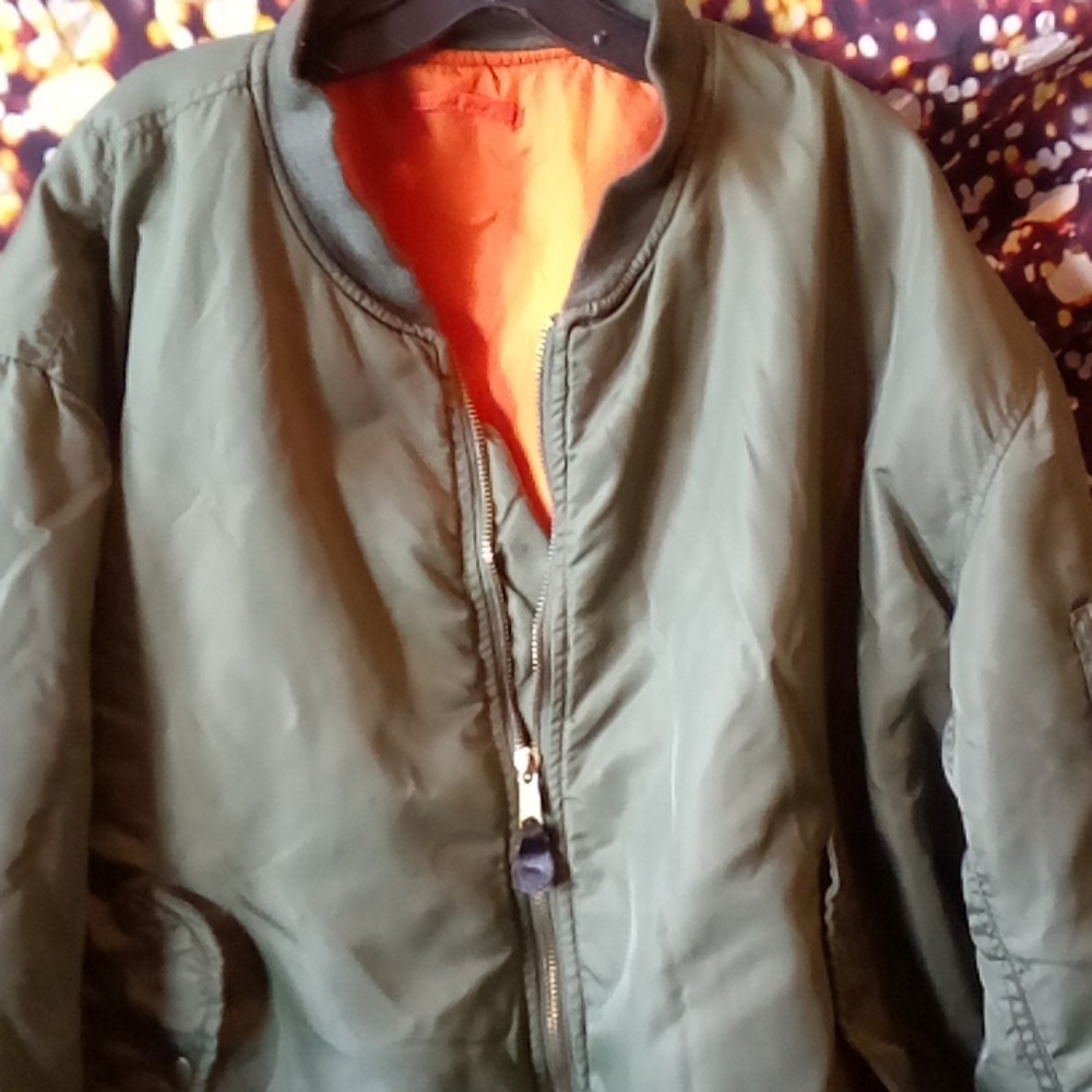 Women's Army Style Jacket, Orange Interior